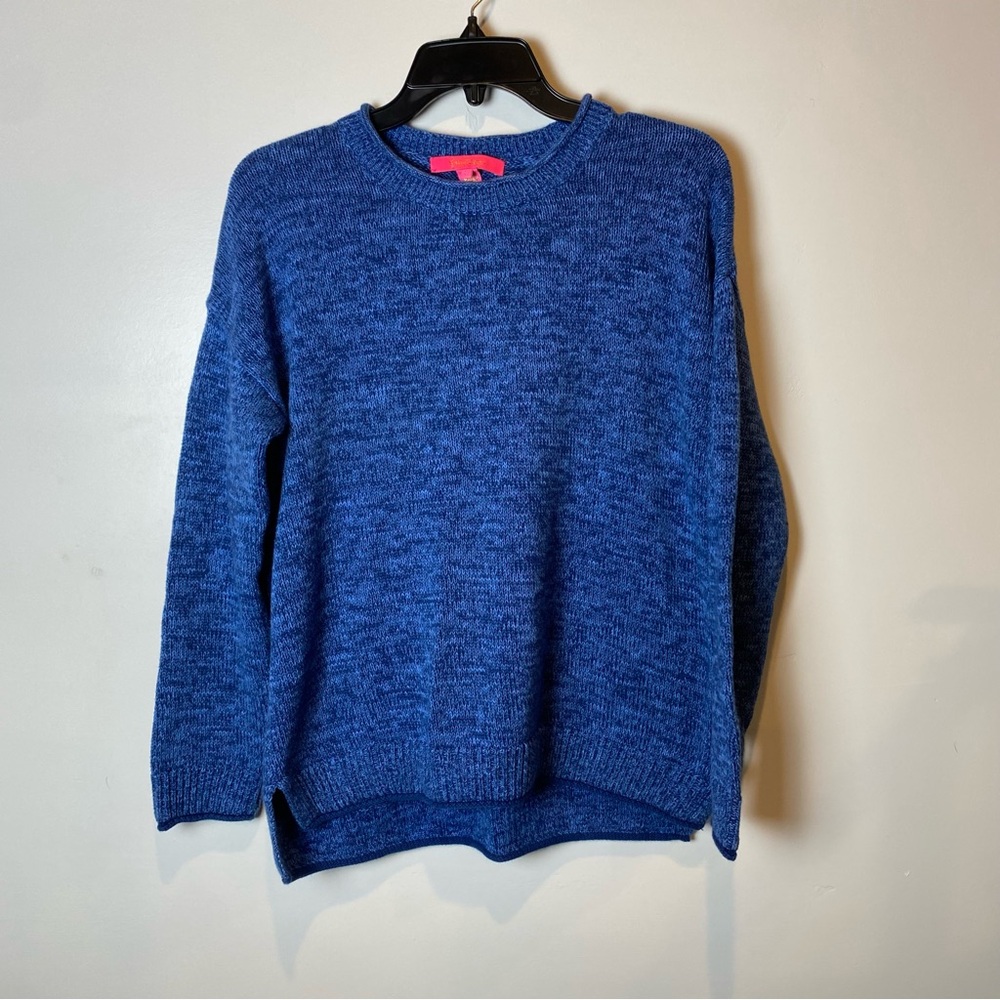 Lilly Pulitzer Blue Bayport Cotton Knit Sweater Size Large Style 013290